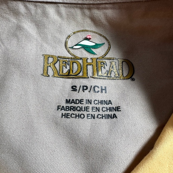 Men's Redhead short sleeve button down shirt in yellow. Size small - Picture 4 of 6